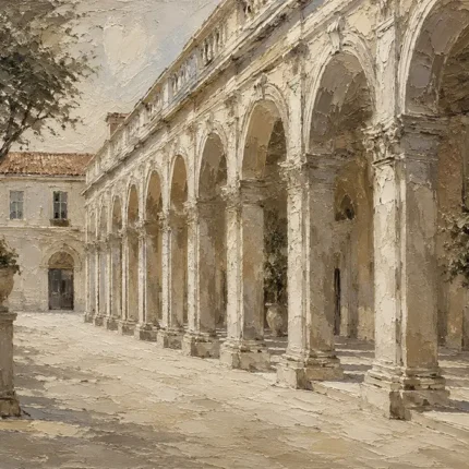 Renaissance Arcade Classical Architecture Wall Art Canvas Print