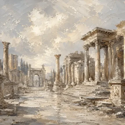 Ancient Roman Ruins Classical Architecture Wall Art Canvas Print