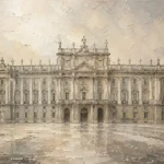 Grand Palace Facade Classical Architecture Wall Art Canvas Print