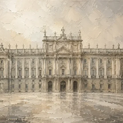 Grand Palace Facade Classical Architecture Wall Art Canvas Print