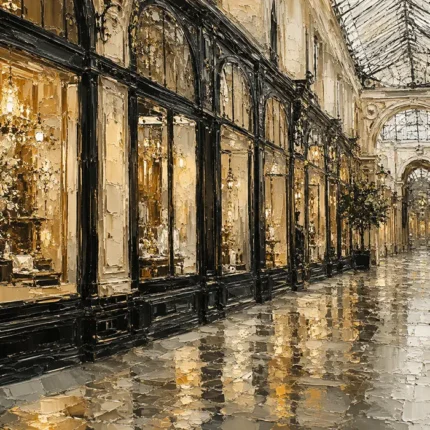 Covered Passage Parisian Architecture Wall Art Canvas Print