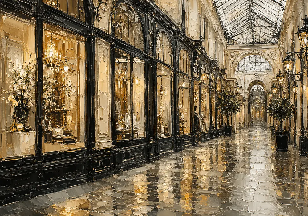 Covered Passage Parisian Architecture Wall Art Canvas Print