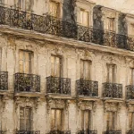 Haussmann Balcony Row Parisian Architecture Wall Art Canvas Print