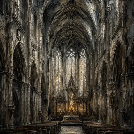 Cathedral Nave Gothic Architecture Wall Art Canvas Print
