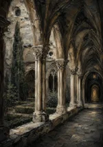 Cloister Arcade Gothic Architecture Wall Art Canvas Print