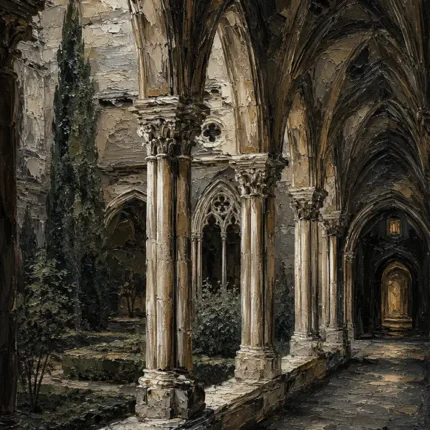 Cloister Arcade Gothic Architecture Wall Art Canvas Print