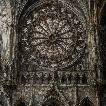 Rose Window Gothic Architecture Wall Art Canvas Print