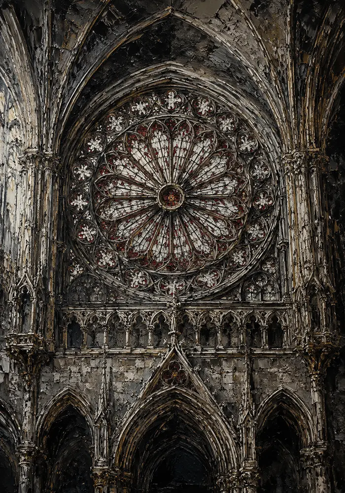 Rose Window Gothic Architecture Wall Art Canvas Print