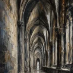 Vaulted Corridor Gothic Architecture Wall Art Canvas Print