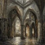 Cathedral Crossing Gothic Architecture Wall Art Canvas Print