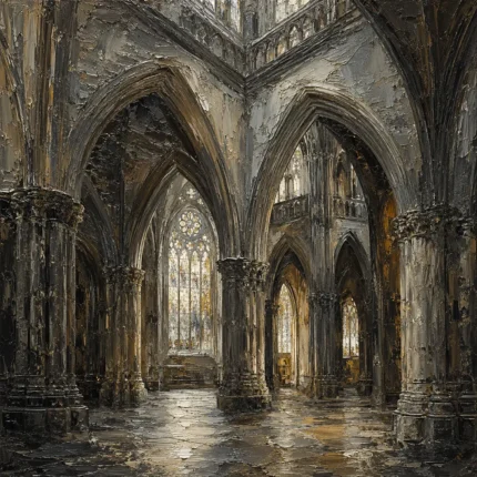 Cathedral Crossing Gothic Architecture Wall Art Canvas Print