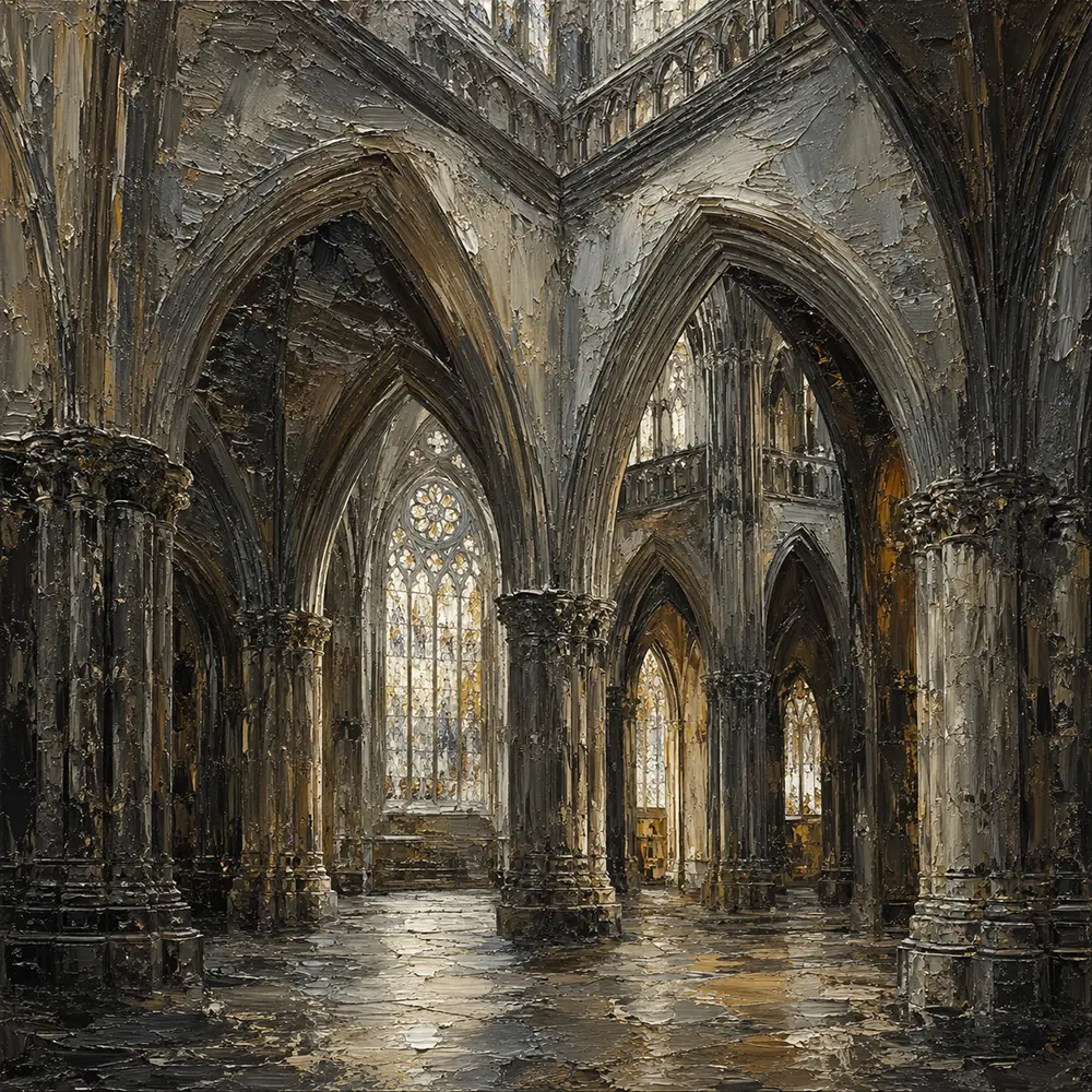 Cathedral Crossing Gothic Architecture Wall Art Canvas Print