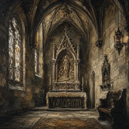Sanctuary Altar Gothic Architecture Wall Art Canvas Print