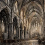 Grand Nave Gothic Architecture Wall Art Canvas Print