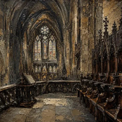Choir Stalls Gothic Architecture Wall Art Canvas Print