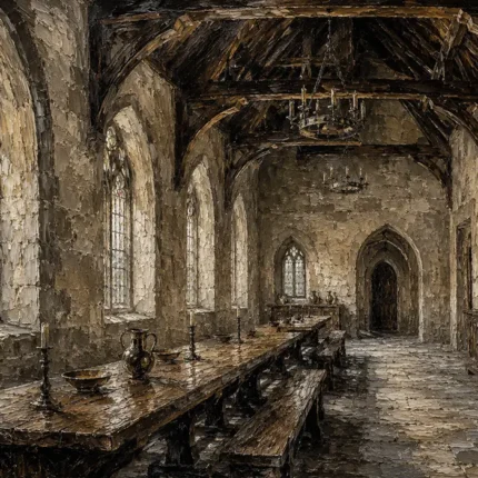 Great Hall Gothic Architecture Wall Art Canvas Print