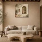 Olive Niche Mediterranean Architecture Wall Art Canvas Print presented in a sophisticated home setting