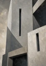 Geometric Concrete Modern Architecture Wall Art Canvas Print