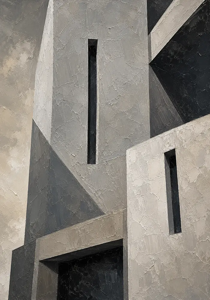 Geometric Concrete Modern Architecture Wall Art Canvas Print