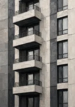 Stacked Balcony Modern Architecture Wall Art Canvas Print