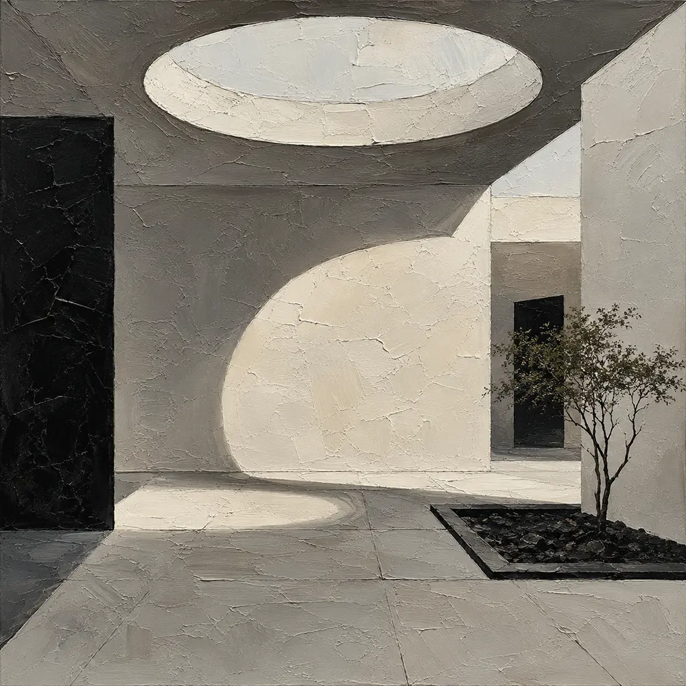 Oculus Courtyard Modern Architecture Wall Art Canvas Print