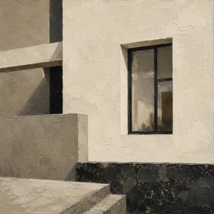 Ivory Facade Modern Architecture Wall Art Canvas Print