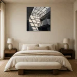 Skylight Grid Modern Architecture Wall Art Canvas Print showcased in an elegant minimalist interior
