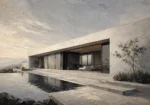 Mountain Villa Modern Architecture Wall Art Canvas Print