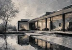 Glass Pavilion Modern Architecture Wall Art Canvas Print