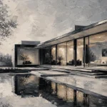 Glass Pavilion Modern Architecture Wall Art Canvas Print