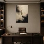 Textured Lunar Phases Moon Phase Wall Art Canvas Print displayed in a contemporary gallery-inspired room