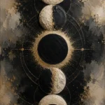 Eclipse Lunar Alignment Moon Phase Wall Art Canvas Print