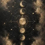 Celestial Lunar Map Moon Phase Wall Art Canvas Print