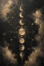 Celestial Lunar Map Moon Phase Wall Art Canvas Print