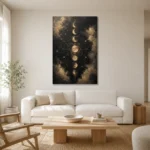 Celestial Lunar Map Moon Phase Wall Art Canvas Print styled in a refined neutral interior