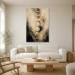 Ivory Veil Lunar Cycle Moon Phase Wall Art Canvas Print styled in a refined neutral interior