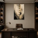 Ivory Veil Lunar Cycle Moon Phase Wall Art Canvas Print displayed in a contemporary gallery-inspired room