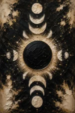Black Eclipse Halo Moon Phase Wall Art Canvas Print