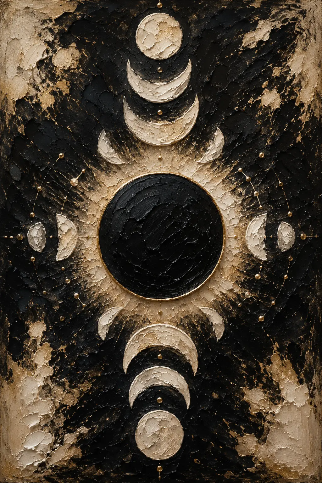 Black Eclipse Halo Moon Phase Wall Art Canvas Print