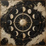 Celestial Lunar Calendar Moon Phase Wall Art Canvas Print