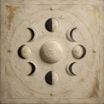 Ivory Lunar Orbit Moon Phase Wall Art Canvas Print