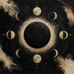 Black Lunar Eclipse Moon Phase Wall Art Canvas Print