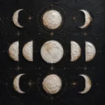 Noir Lunar Grid Moon Phase Wall Art Canvas Print