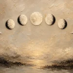 Golden Coastal Lunar Phases Moon Phase Wall Art Canvas Print