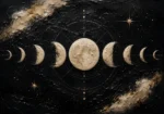 Noir Celestial Alignment Moon Phase Wall Art Canvas Print