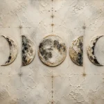 Ivory Celestial Sequence Moon Phase Wall Art Canvas Print