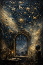 Celestial Observatory Zodiac Wall Art Canvas Print