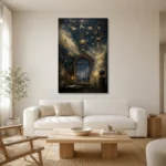 Celestial Observatory Zodiac Wall Art Canvas Print styled in a refined neutral interior