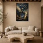 Celestial Observatory Zodiac Wall Art Canvas Print presented in a sophisticated home setting