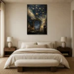 Celestial Observatory Zodiac Wall Art Canvas Print showcased in an elegant minimalist interior